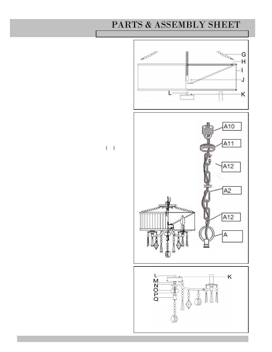 Parts & assembly sheet | Golden Lighting 8981-SF GRM User Manual | Page 2 / 6