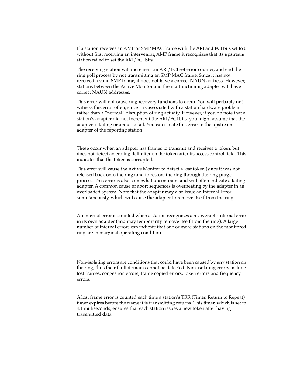 Non-isolating errors, Non-isolating errors -10 | Cabletron Systems SPECTRUM TRMMIM User Manual | Page 100 / 120