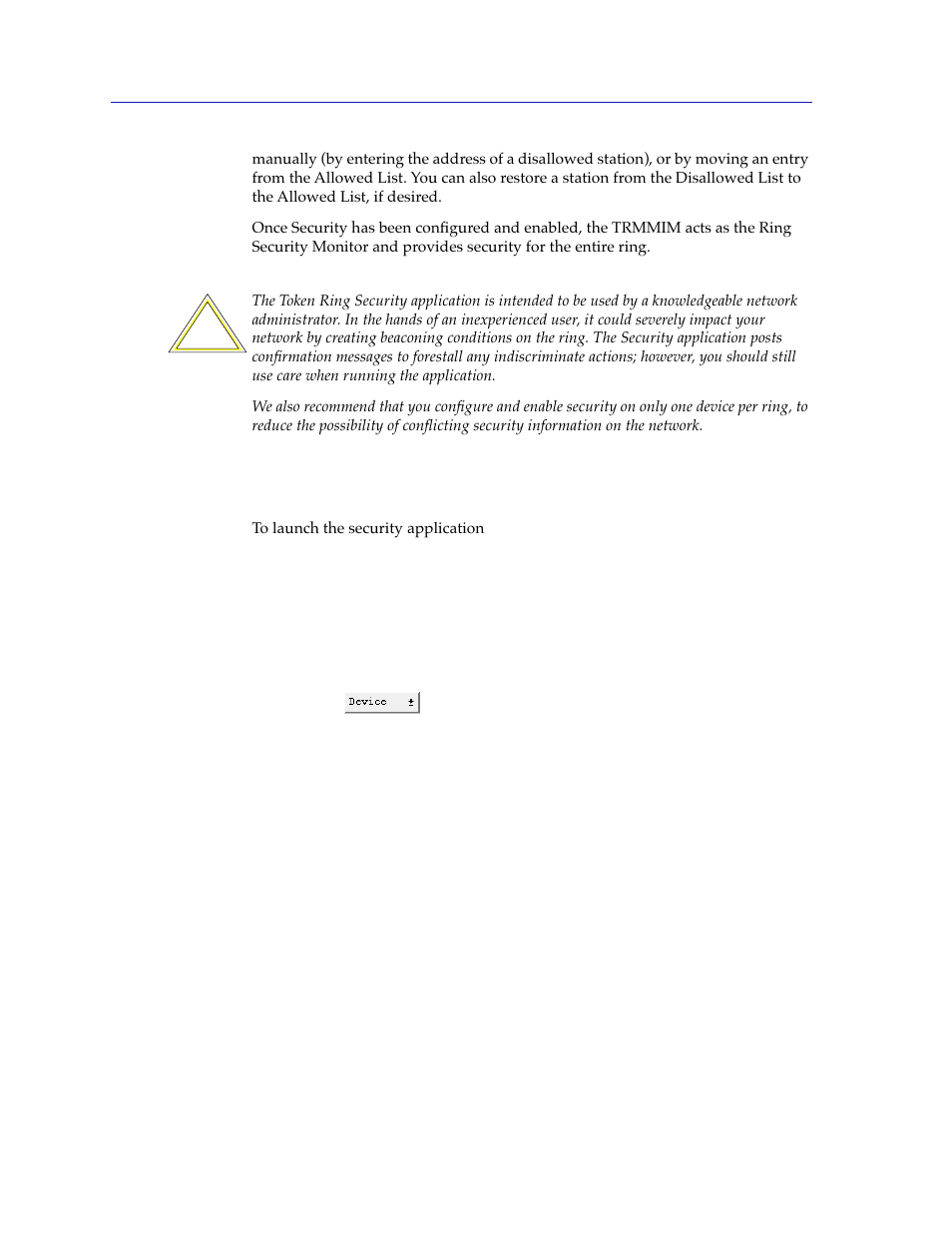 Launching the security configuration window, Launching the security configuration window -2 | Cabletron Systems SPECTRUM TRMMIM User Manual | Page 104 / 120