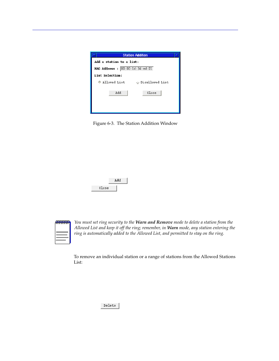 Deleting stations from the allowed or disallowed l | Cabletron Systems SPECTRUM TRMMIM User Manual | Page 110 / 120