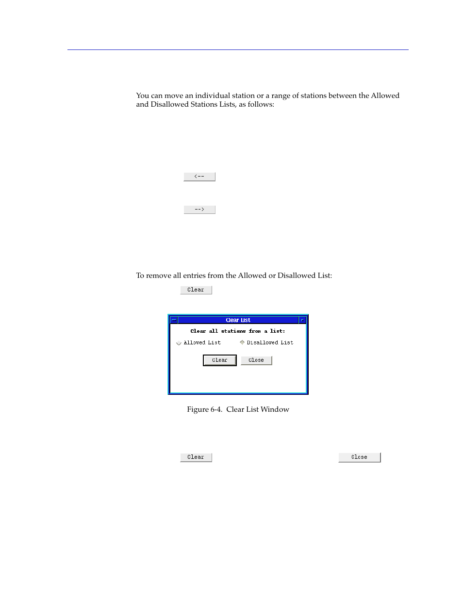 Moving a station between the allowed and disallowe, Clearing all entries in the allowed or disallowed | Cabletron Systems SPECTRUM TRMMIM User Manual | Page 111 / 120