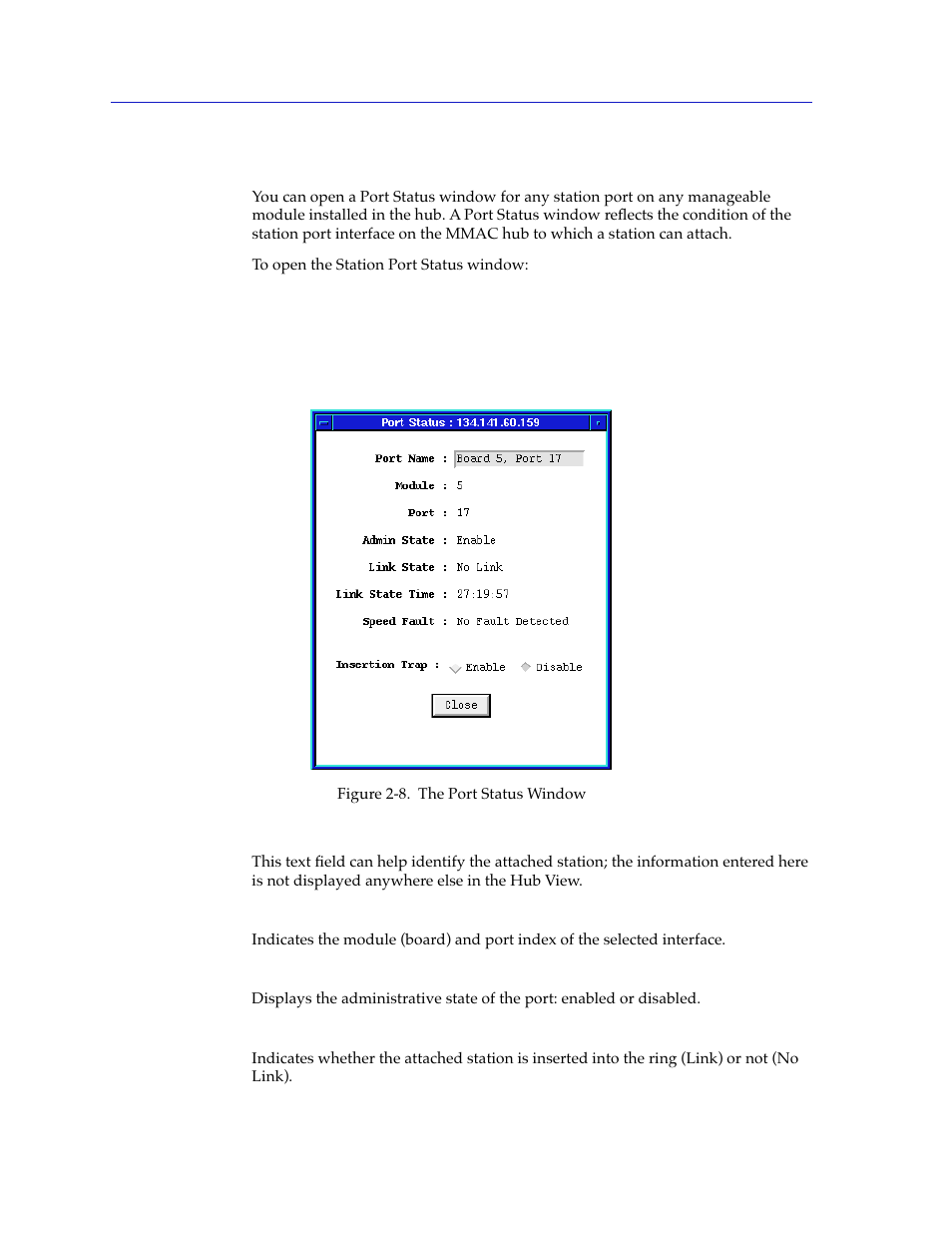 Checking port status, Checking port status -16 | Cabletron Systems SPECTRUM TRMMIM User Manual | Page 32 / 120