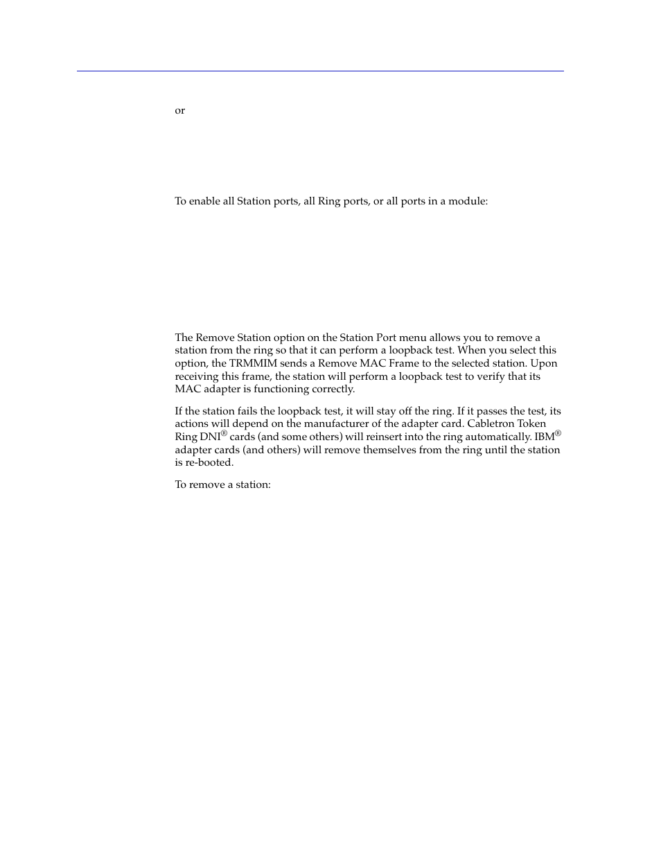 Removing a station from the ring, Removing a station from the ring -34 | Cabletron Systems SPECTRUM TRMMIM User Manual | Page 50 / 120