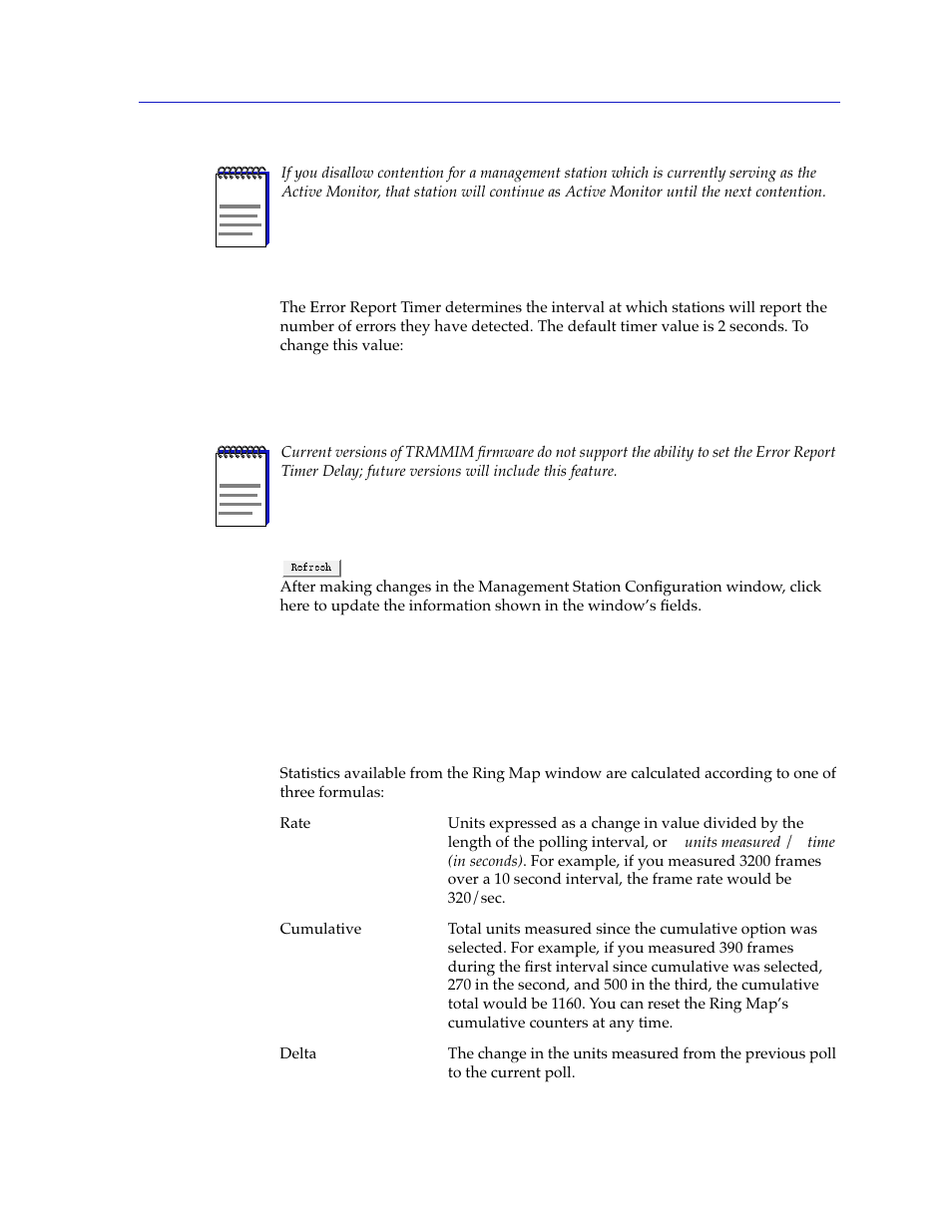 Viewing ring-level information, Setting the statistics calculation mode, Viewing ring-level information -13 | Setting the statistics calculation mode -13 | Cabletron Systems SPECTRUM TRMMIM User Manual | Page 63 / 120