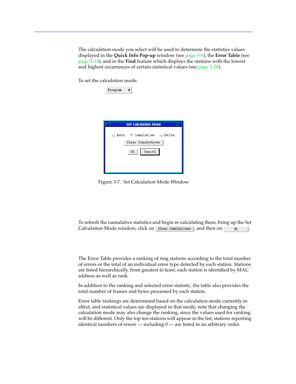 Viewing the error table, Viewing the error table -14, For detailed definitions of these statistics | Cabletron Systems SPECTRUM TRMMIM User Manual | Page 64 / 120