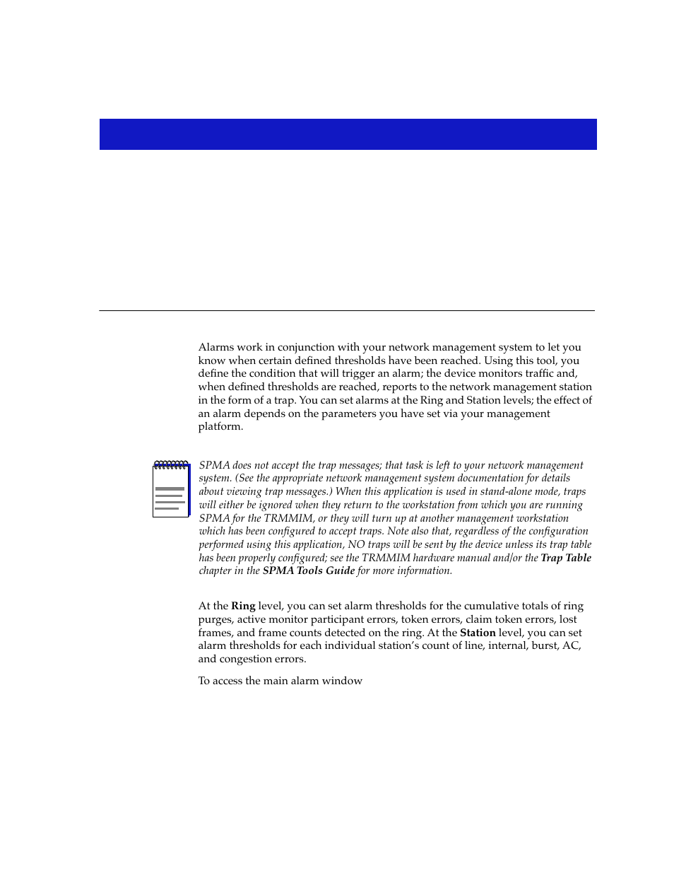 Alarm configuration, Chapter 4 | Cabletron Systems SPECTRUM TRMMIM User Manual | Page 81 / 120