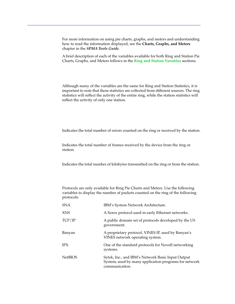 Ring and station variables, General, Protocols | Ring and station variables -8, General -8 protocols -8 | Cabletron Systems SPECTRUM TRMMIM User Manual | Page 98 / 120