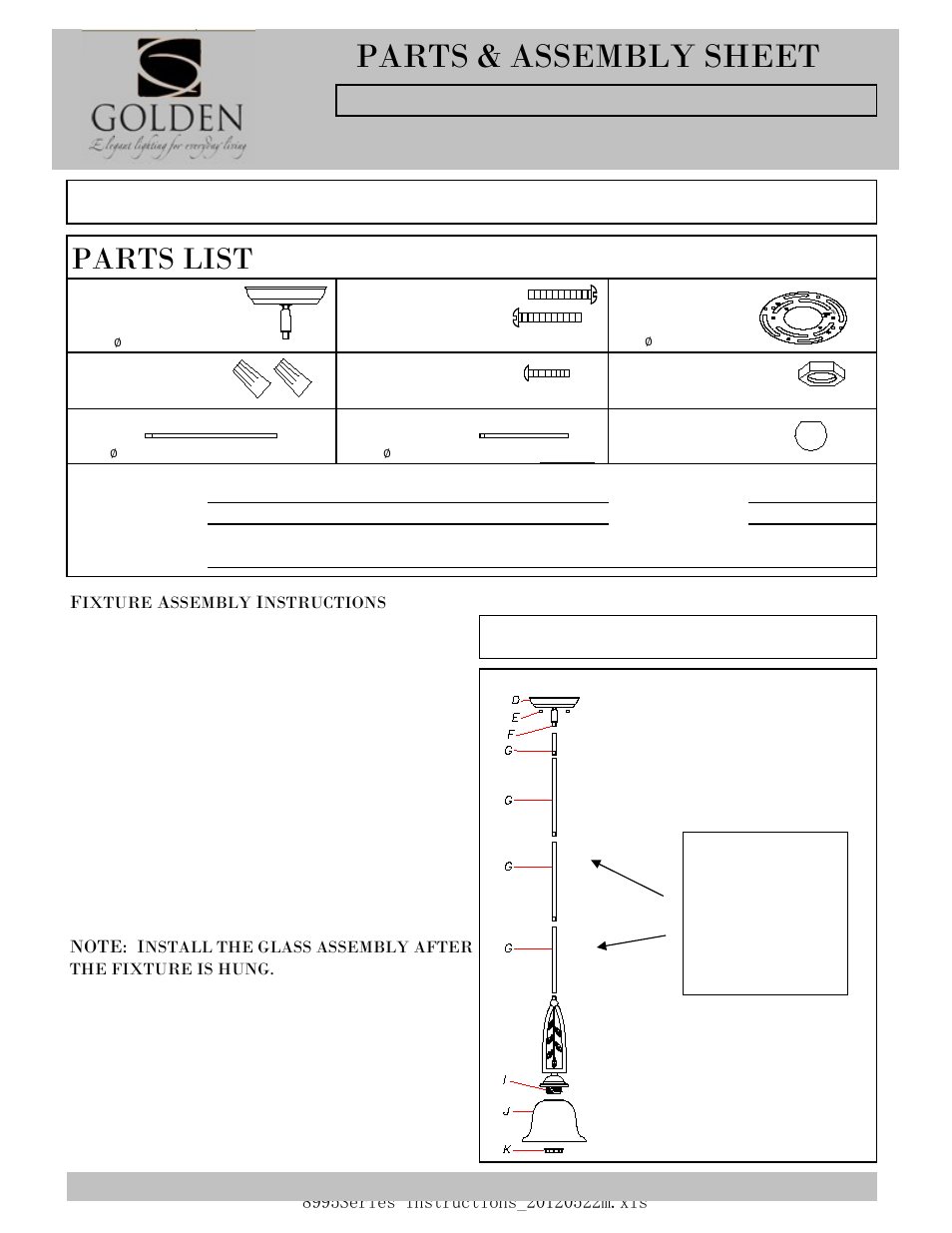 Golden Lighting 8995-M1L SBZ User Manual | 2 pages