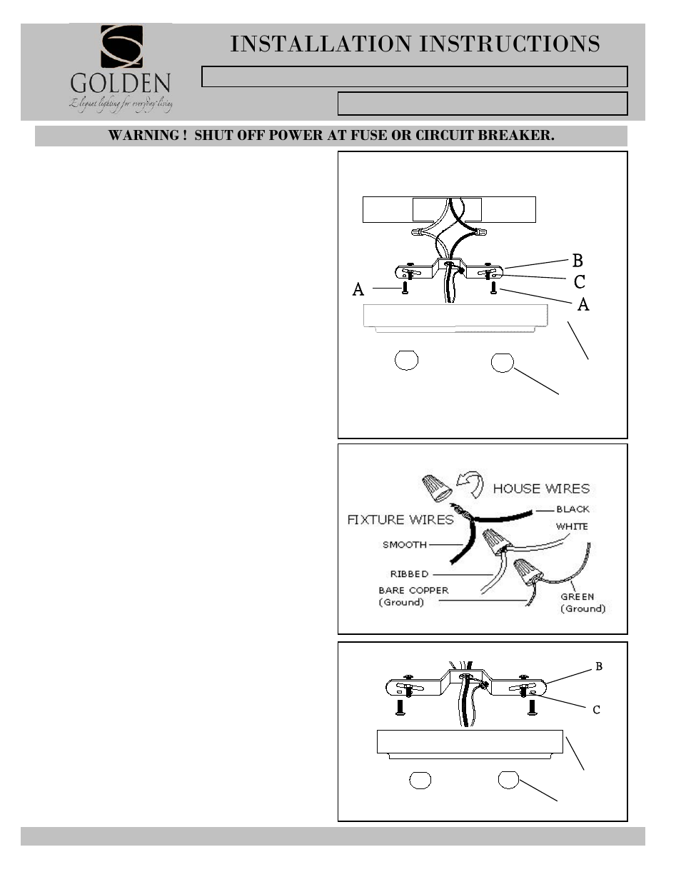 9363-pendant-i, Installation instructions, Ac a | Golden Lighting 9363-M3 GMT-OP User Manual | Page 3 / 3