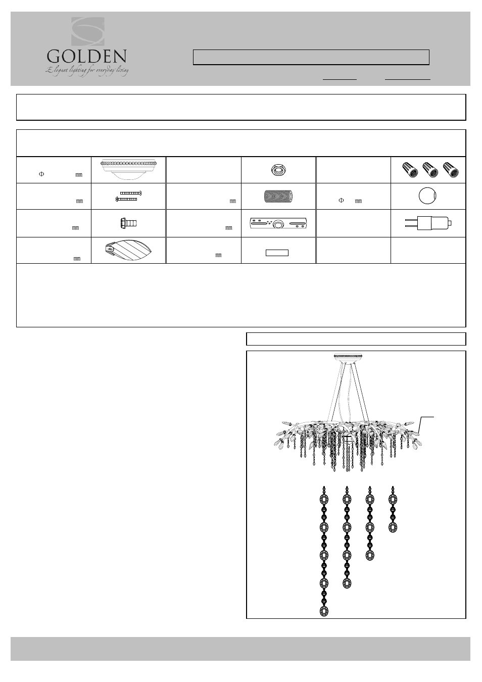 Parts & assembly sheet, Parts list, Fixture assembly instructions | This fixture assembled po: date: fixture name, Notice, Fig.3 a | Golden Lighting 9903-12 MSI User Manual | Page 2 / 3