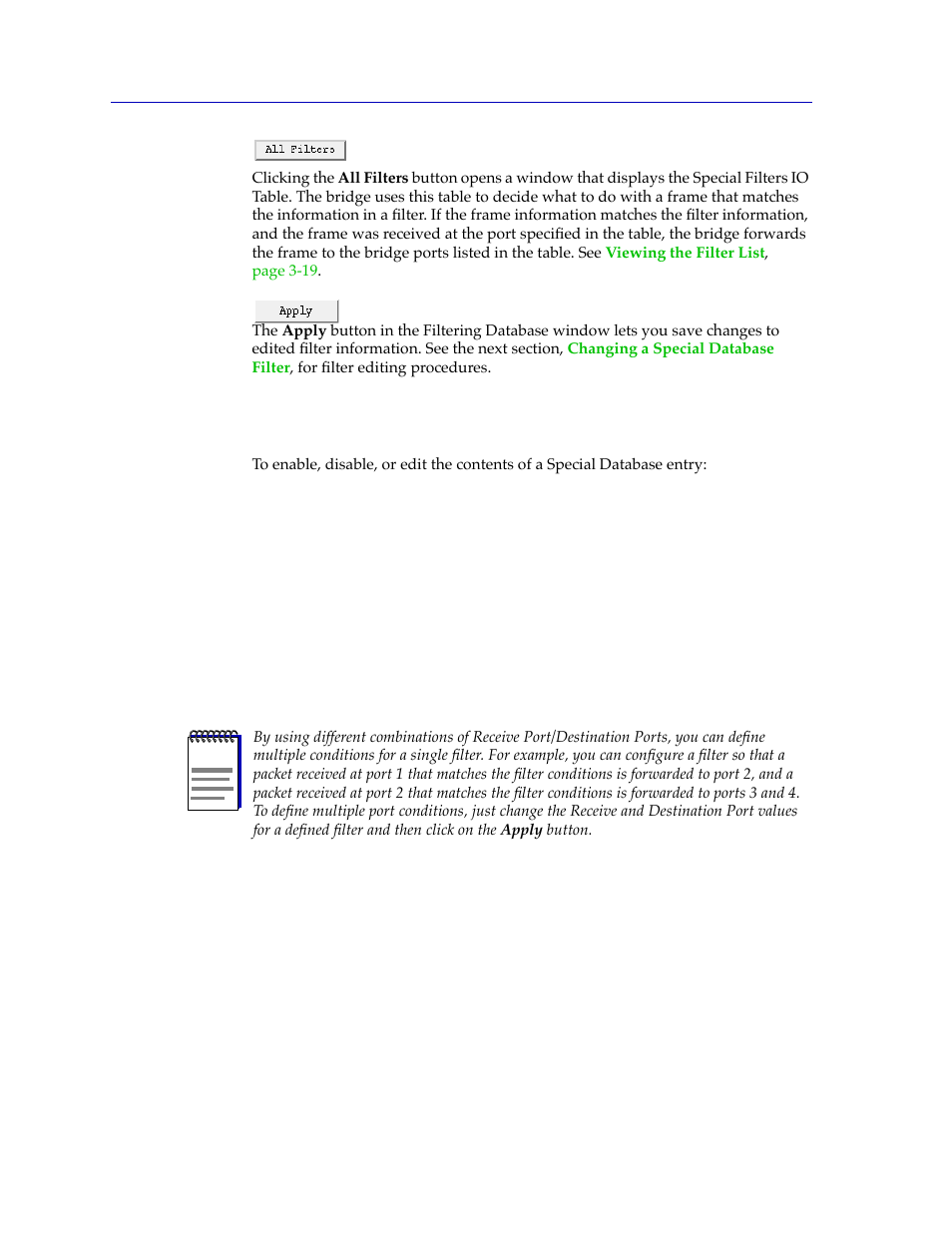 Changing a special database filter, Changing a special database filter -18 | Cabletron Systems CSX400 User Manual | Page 38 / 101