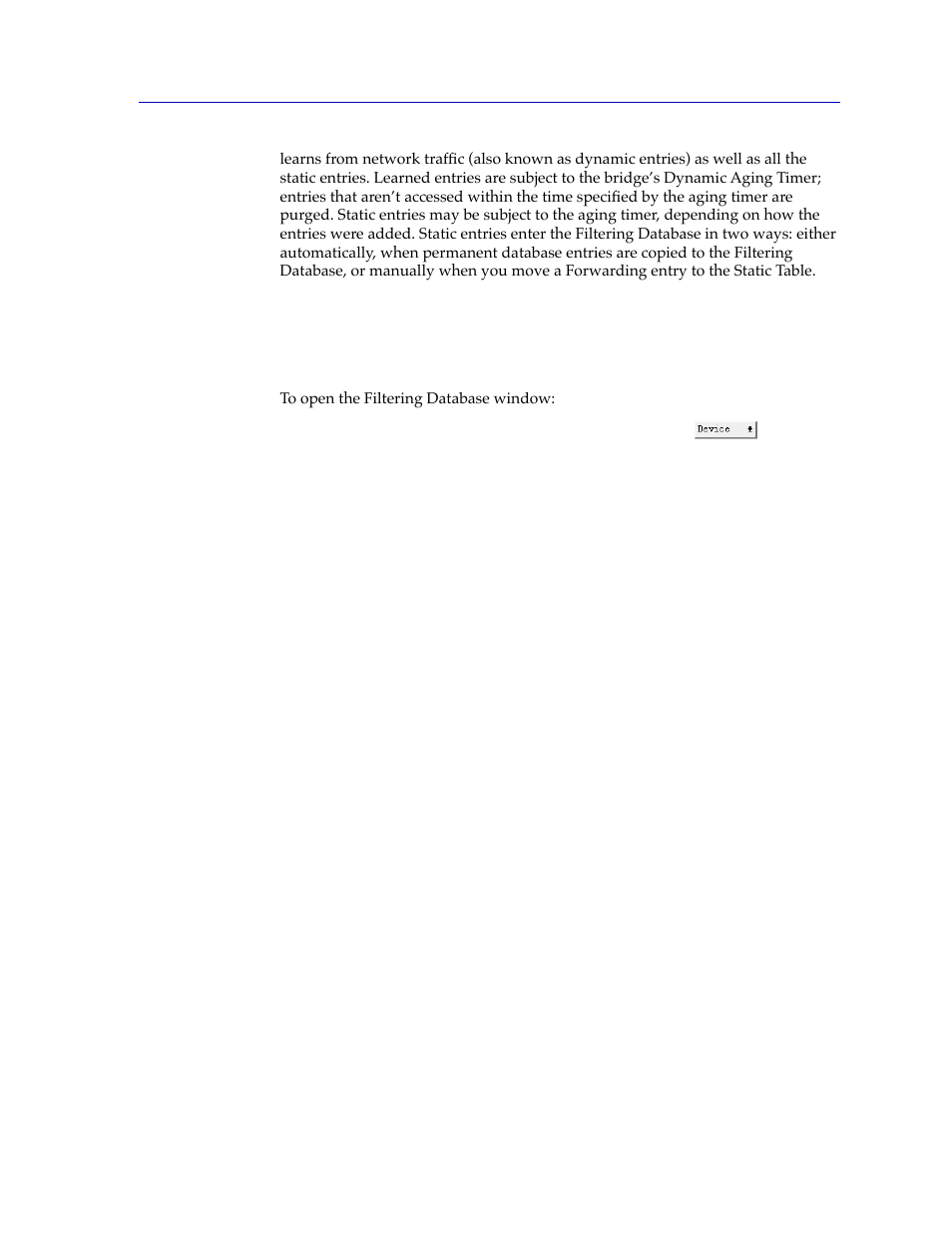 Viewing the filtering database, Viewing the filtering database -21 | Cabletron Systems CSX400 User Manual | Page 41 / 101