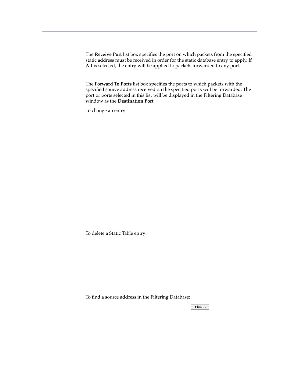Deleting a static table entry, Finding a filtering database mac address, Deleting a static table entry -27 | Finding a filtering database mac address -27 | Cabletron Systems CSX400 User Manual | Page 47 / 101