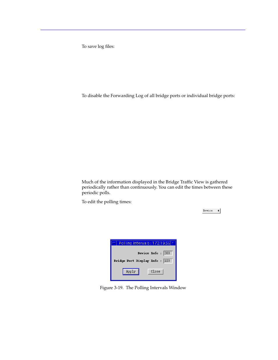 Changing polling intervals, Changing polling intervals -43 | Cabletron Systems CSX400 User Manual | Page 63 / 101