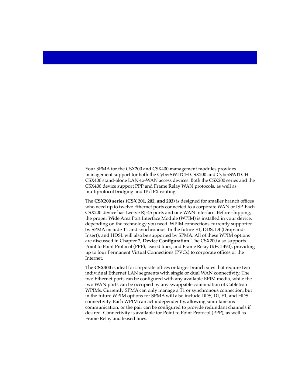 Introduction to spma for the csx200 and csx400, Chapter 1 | Cabletron Systems CSX400 User Manual | Page 7 / 101