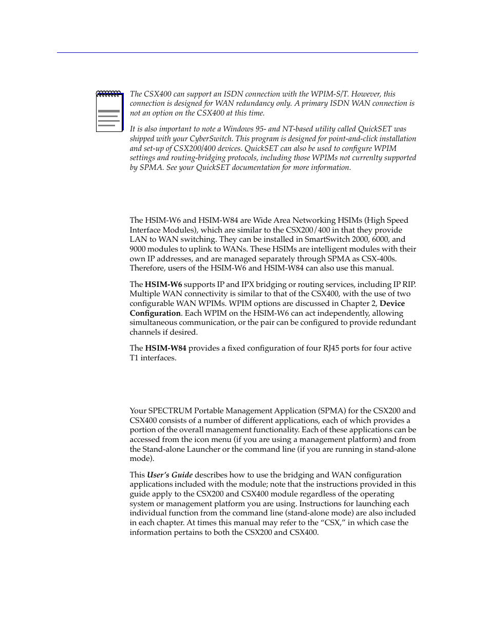 Hsim-w6 and hsim-w84, Using the csx200 and csx400 user’s guide | Cabletron Systems CSX400 User Manual | Page 8 / 101