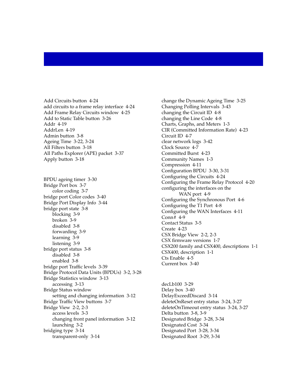 Index | Cabletron Systems CSX400 User Manual | Page 97 / 101