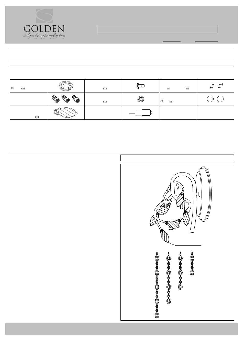 Csa055303walg2, Parts & assembly sheet, Parts list | Fixture assembly instructions, Notice, 9903-wsc mg, Fig.1 | Golden Lighting 9903-WSC MG User Manual | Page 2 / 3