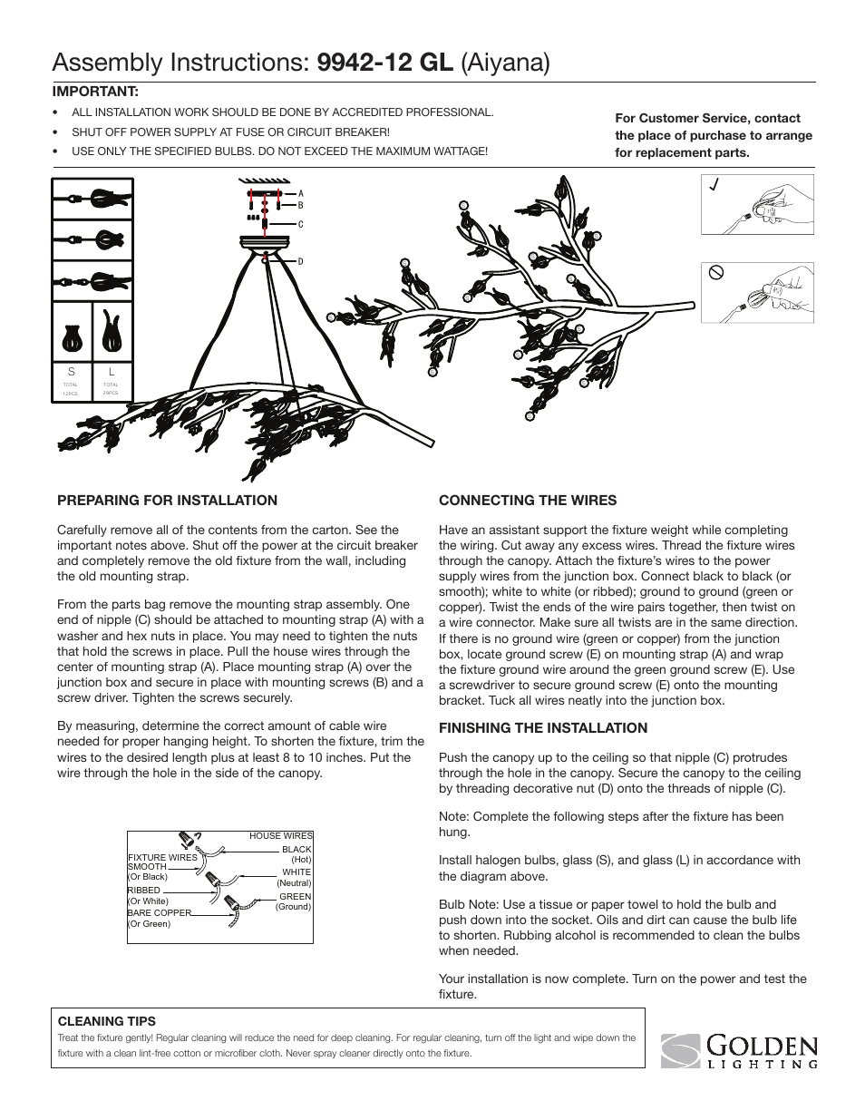 Golden Lighting 9942-12 GL User Manual | 1 page