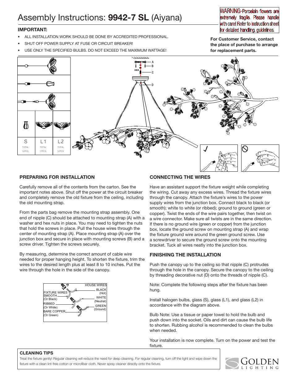 Golden Lighting 9942-12 SL User Manual | 1 page