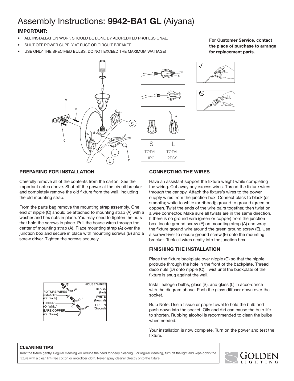 Golden Lighting 9942-BA1 GL User Manual | 1 page