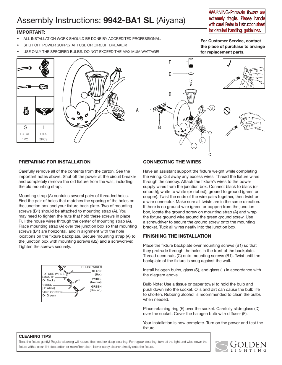 Golden Lighting 9942-BA1 SL User Manual | 1 page
