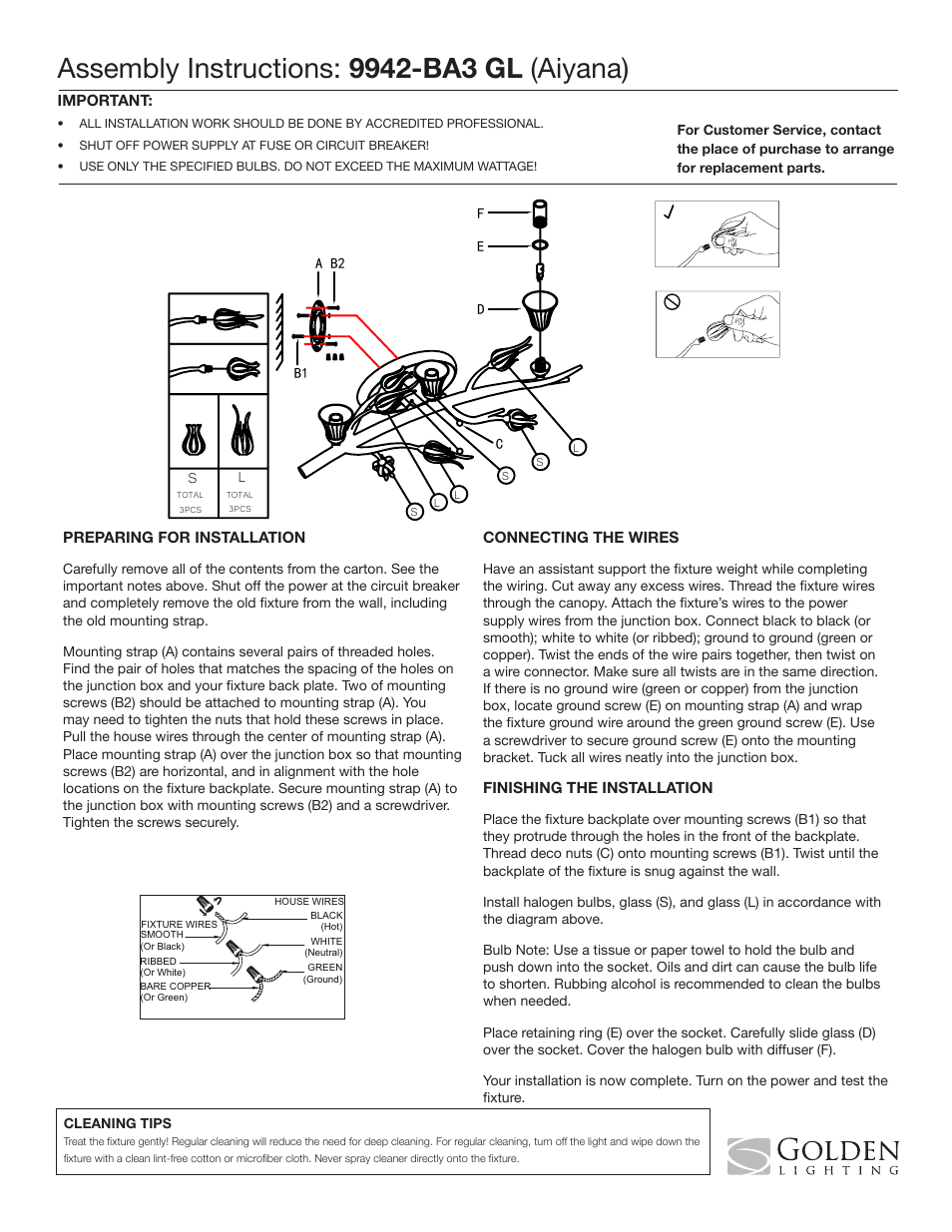 Golden Lighting 9942-BA3 GL User Manual | 1 page