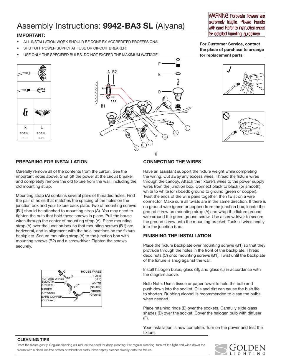 Golden Lighting 9942-BA3 SL User Manual | 1 page