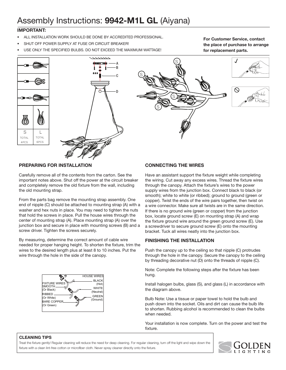 Golden Lighting 9942-M1L GL User Manual | 1 page