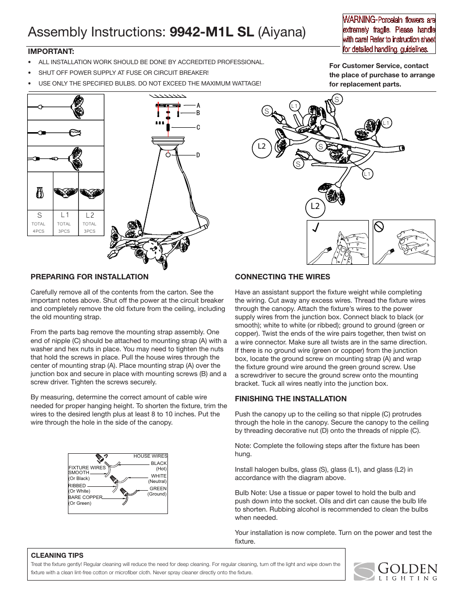 Golden Lighting 9942-M1L SL User Manual | 1 page