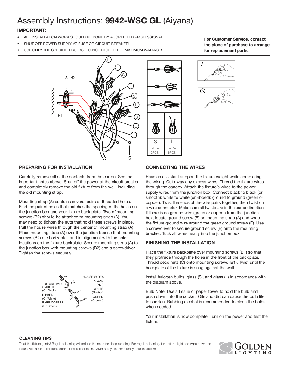 Golden Lighting 9942-WSC GL User Manual | 1 page