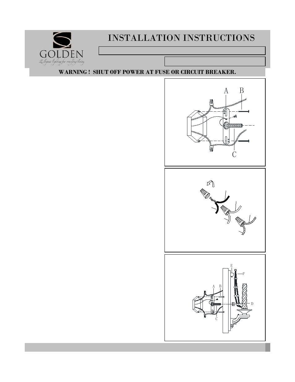 3071-wsc gg-1, Installation instructions, Ab c | Golden Lighting 3071- WSC GG User Manual | Page 2 / 2