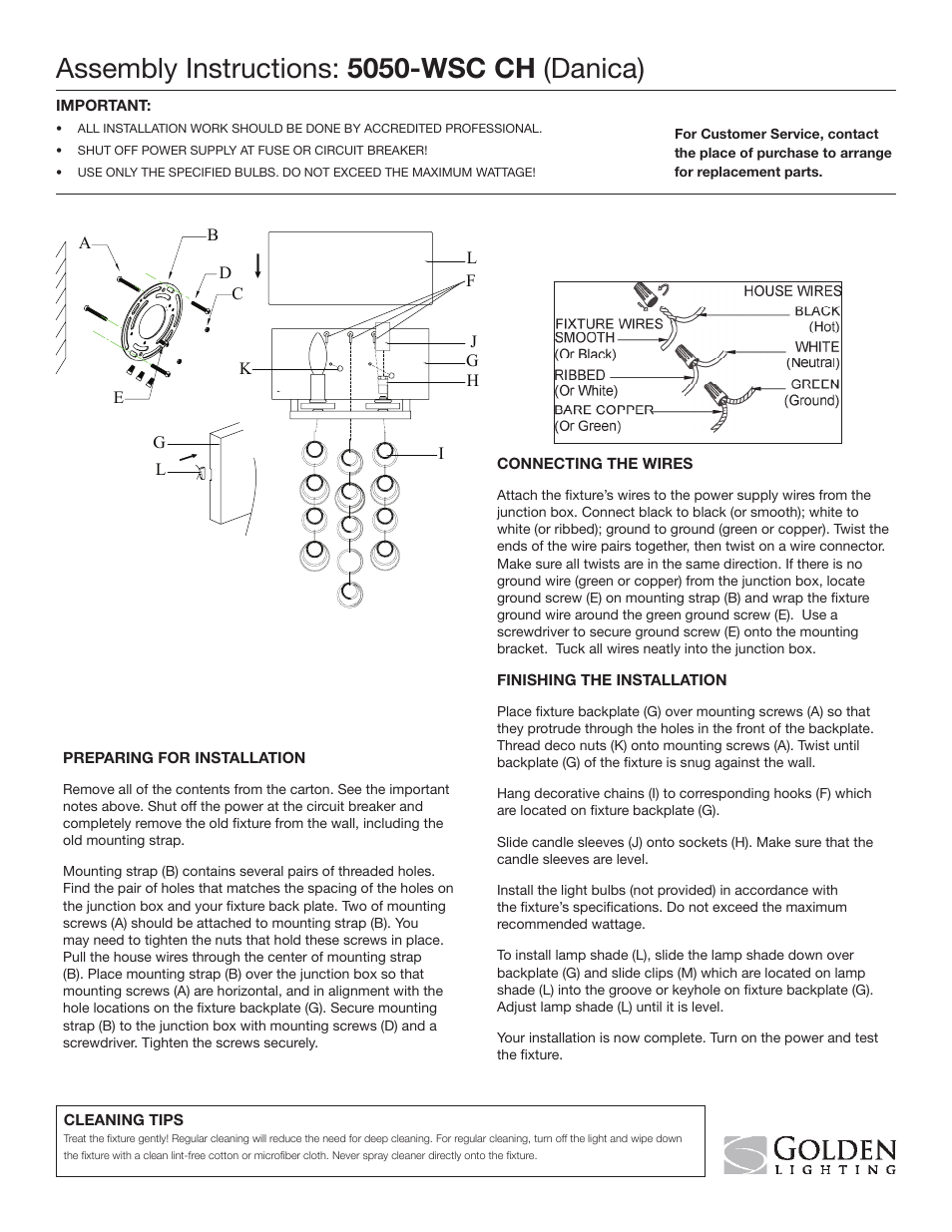 Golden Lighting 5050-WSC CH User Manual | 1 page