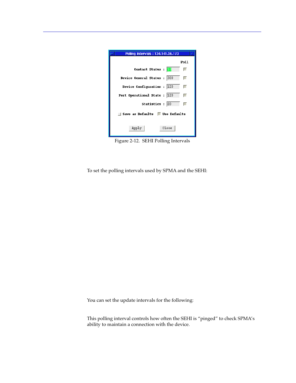 Setting the polling intervals, Setting the polling intervals -21 | Cabletron Systems SEHI-22/24 User Manual | Page 35 / 90