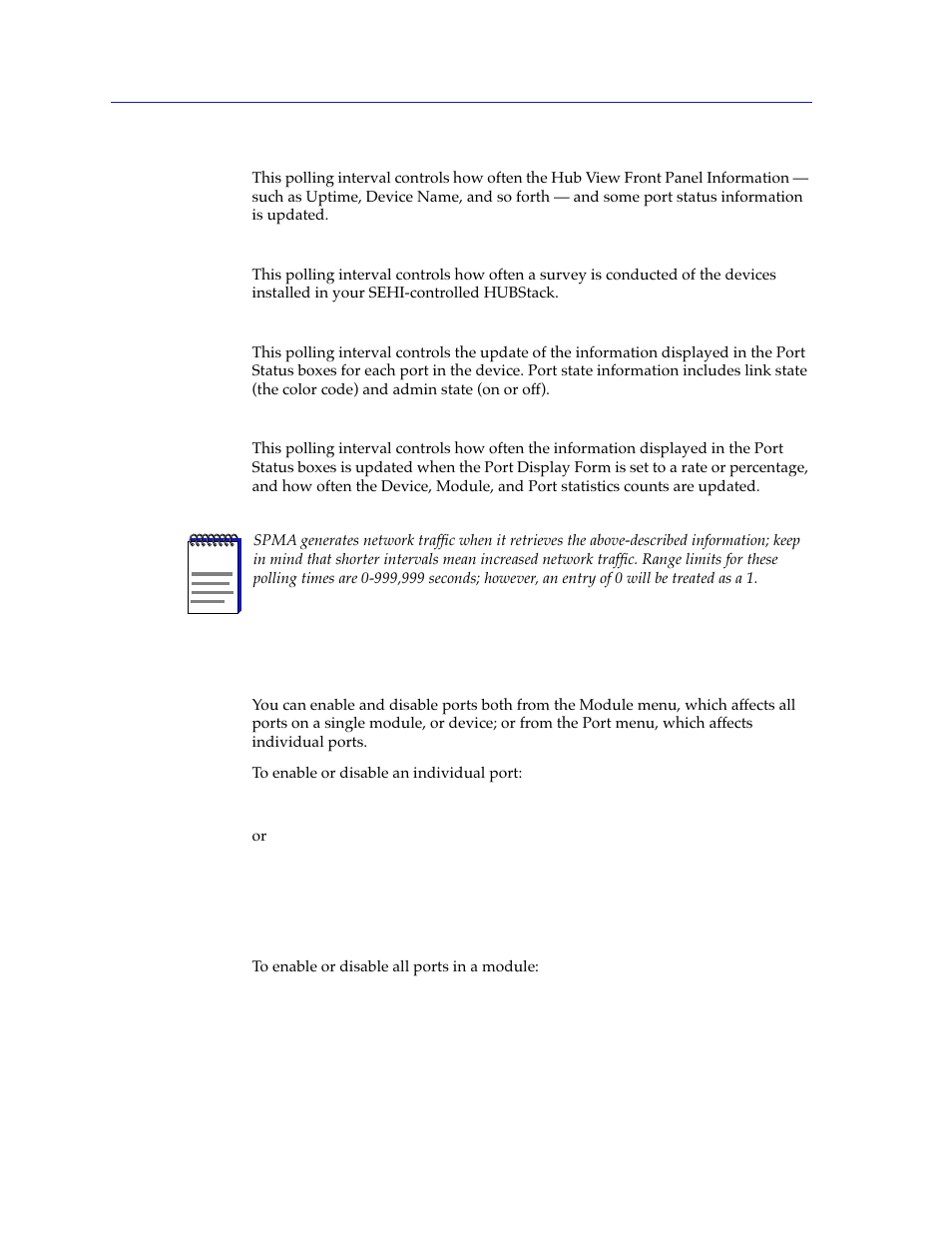 Enabling/disabling ports, Enabling/disabling ports -22 | Cabletron Systems SEHI-22/24 User Manual | Page 36 / 90