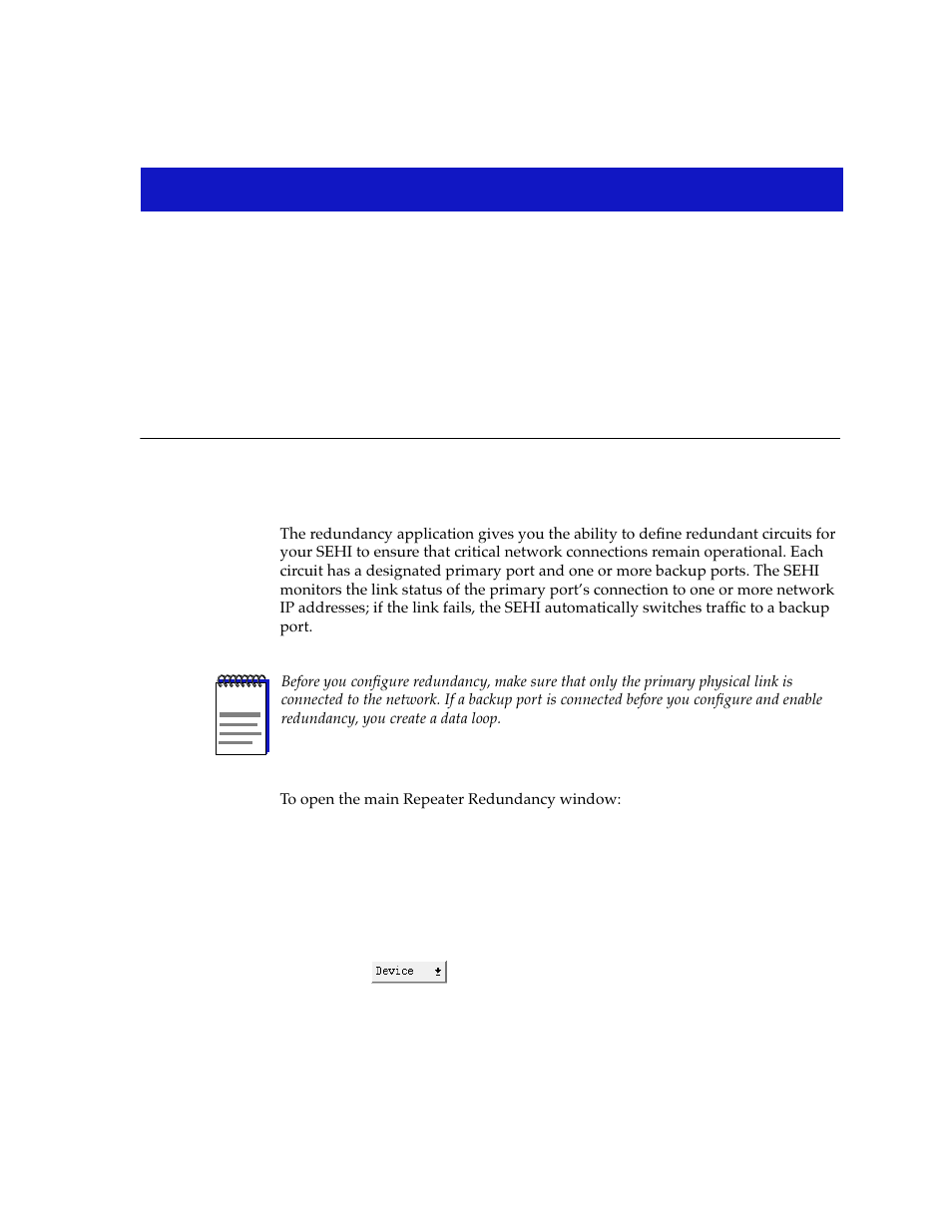 Repeater redundancy, Setting network circuit redundancy, Chapter 4 | Setting network circuit redundancy -1 | Cabletron Systems SEHI-22/24 User Manual | Page 45 / 90