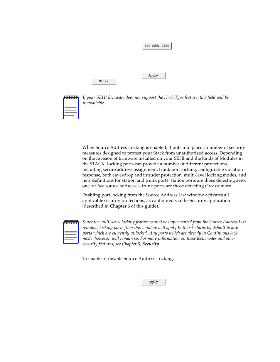 Locking source addresses, Locking source addresses -5, E information, see | Cabletron Systems SEHI-22/24 User Manual | Page 55 / 90