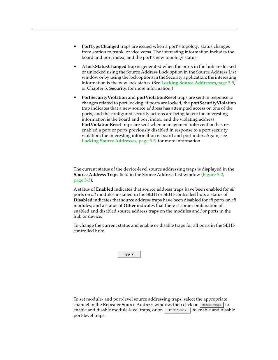 Device-level traps, Module- and port-level traps | Cabletron Systems SEHI-22/24 User Manual | Page 58 / 90