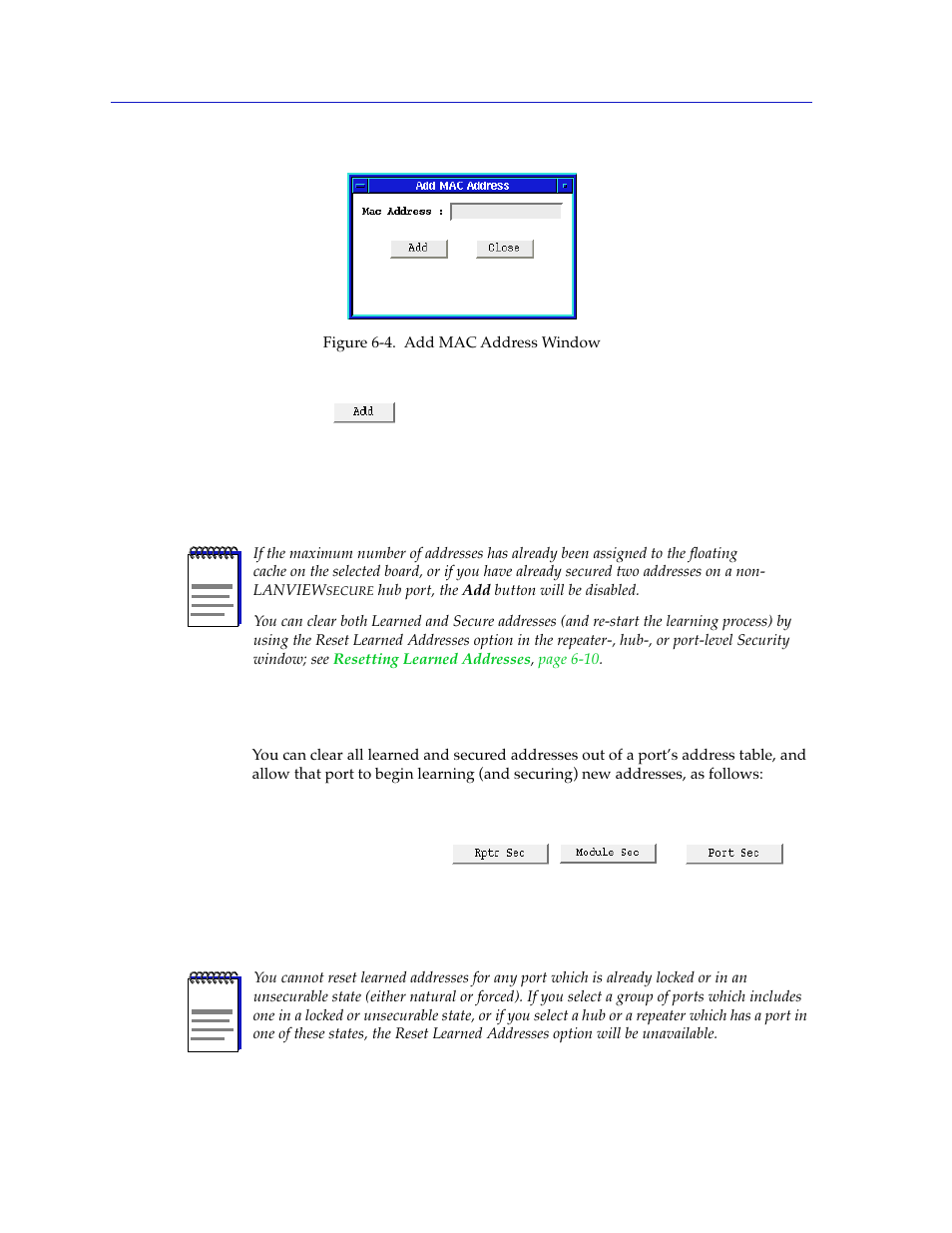 Resetting learned addresses, Resetting learned addresses -10 | Cabletron Systems SEHI-22/24 User Manual | Page 74 / 90