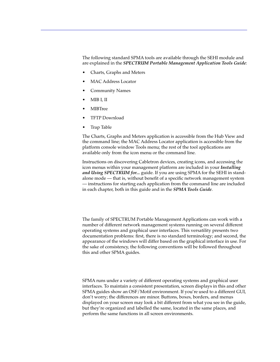 What’s not in the sehi user’s guide, Conventions, Screen displays | What’s not in the sehi user’s guide -3, Conventions -3, Screen displays -3 | Cabletron Systems SEHI-22/24 User Manual | Page 9 / 90
