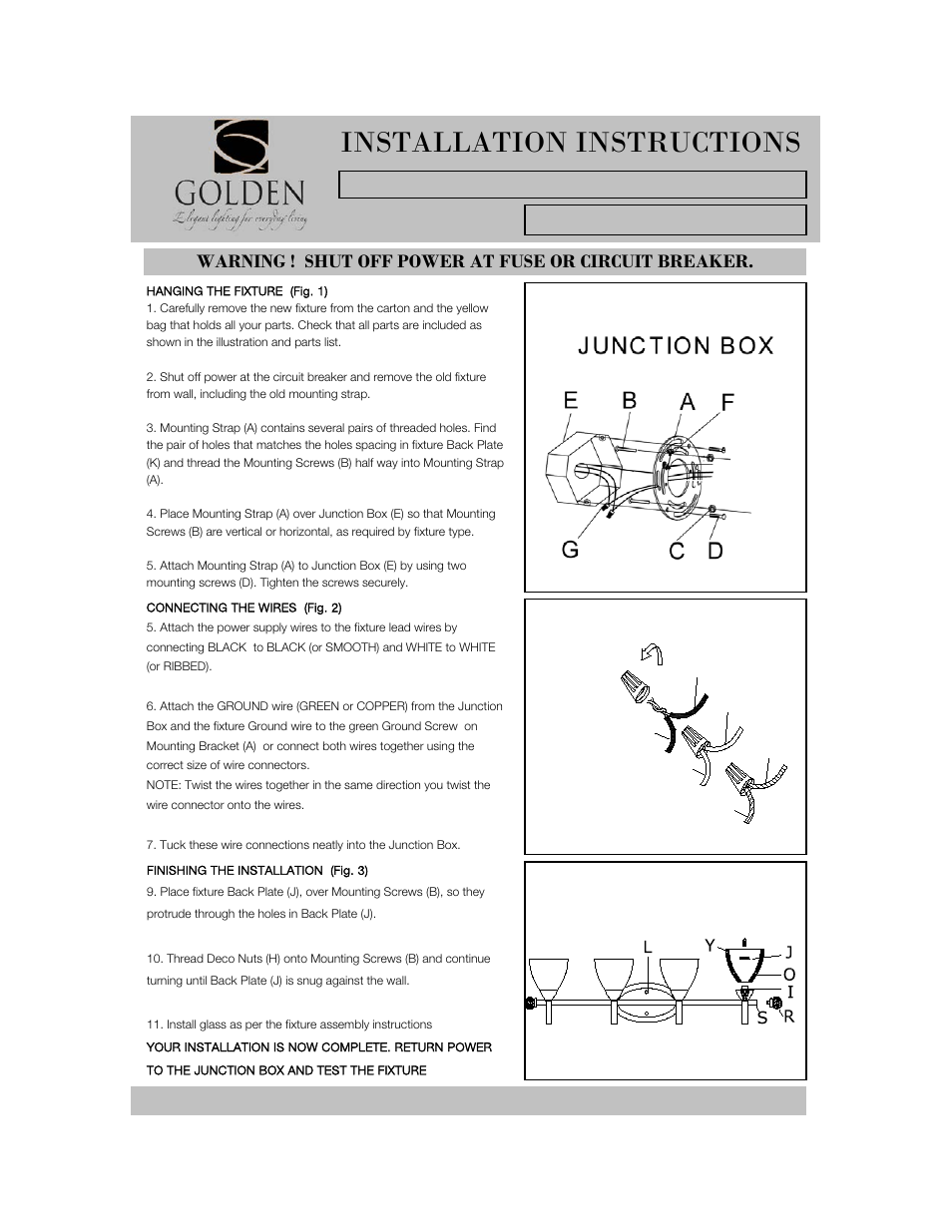 7509-ba4-i, Installation instructions | Golden Lighting 7509-BA4 PW User Manual | Page 2 / 2