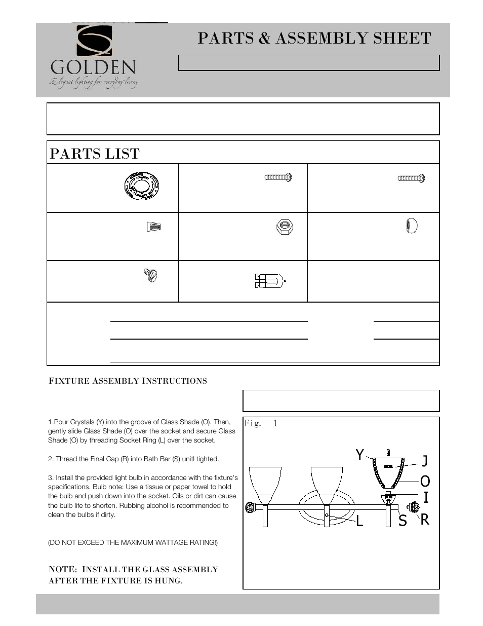 Golden Lighting 7509-BA3 PW User Manual | 3 pages