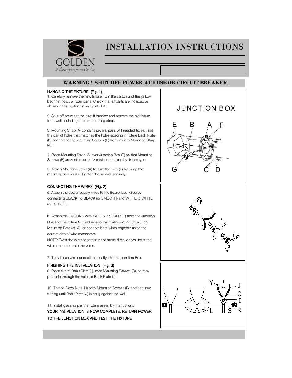 7509-ba3-i, Installation instructions | Golden Lighting 7509-BA3 PW User Manual | Page 3 / 3
