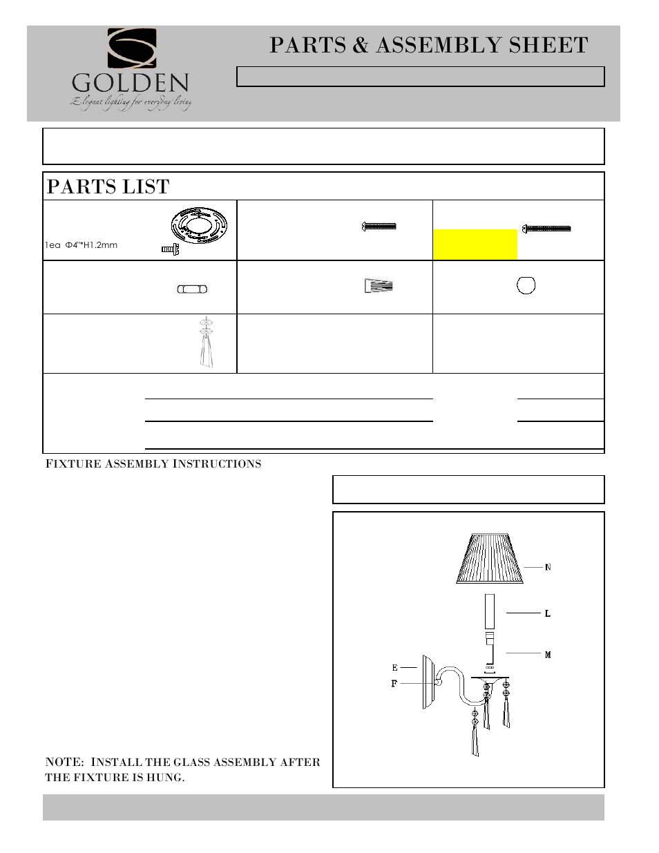 Golden Lighting 8201-1W BLK/SLV User Manual | 2 pages