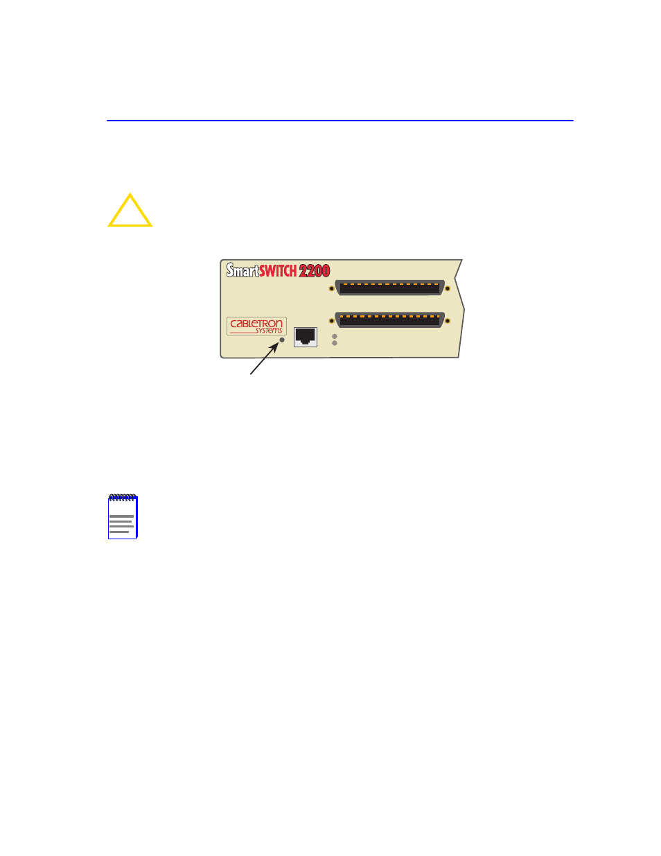 3 using the reset button, Using the reset button -7, Reset button -7 | Using the reset button, Section 4.3, 3 using the reset button, Reset button | Cabletron Systems 2200 User Manual | Page 47 / 64