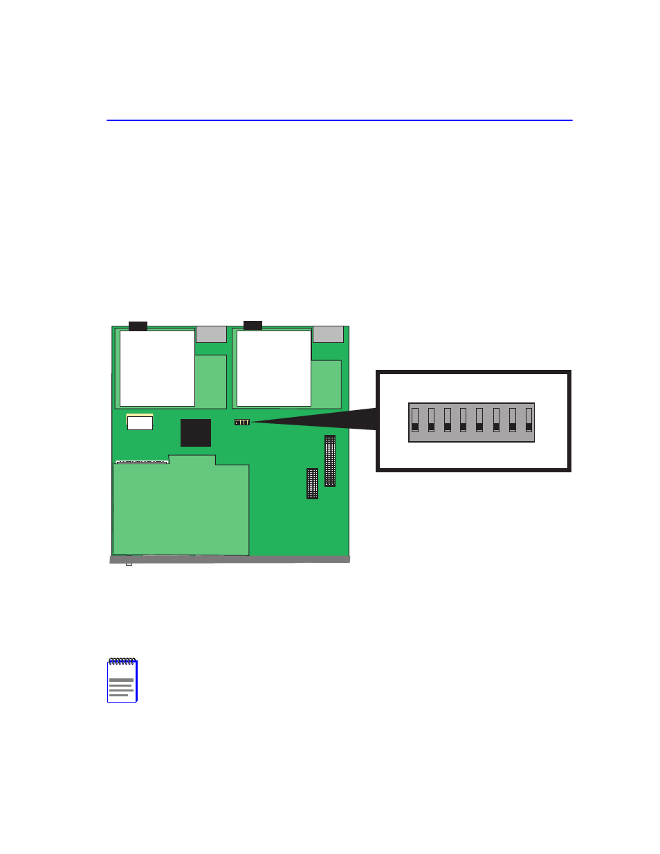 B.3 setting the mode switches, Mode switch location, The 2e253-49r again. refer to | Section b.3, Forgotten, refer to | Cabletron Systems 2200 User Manual | Page 57 / 64