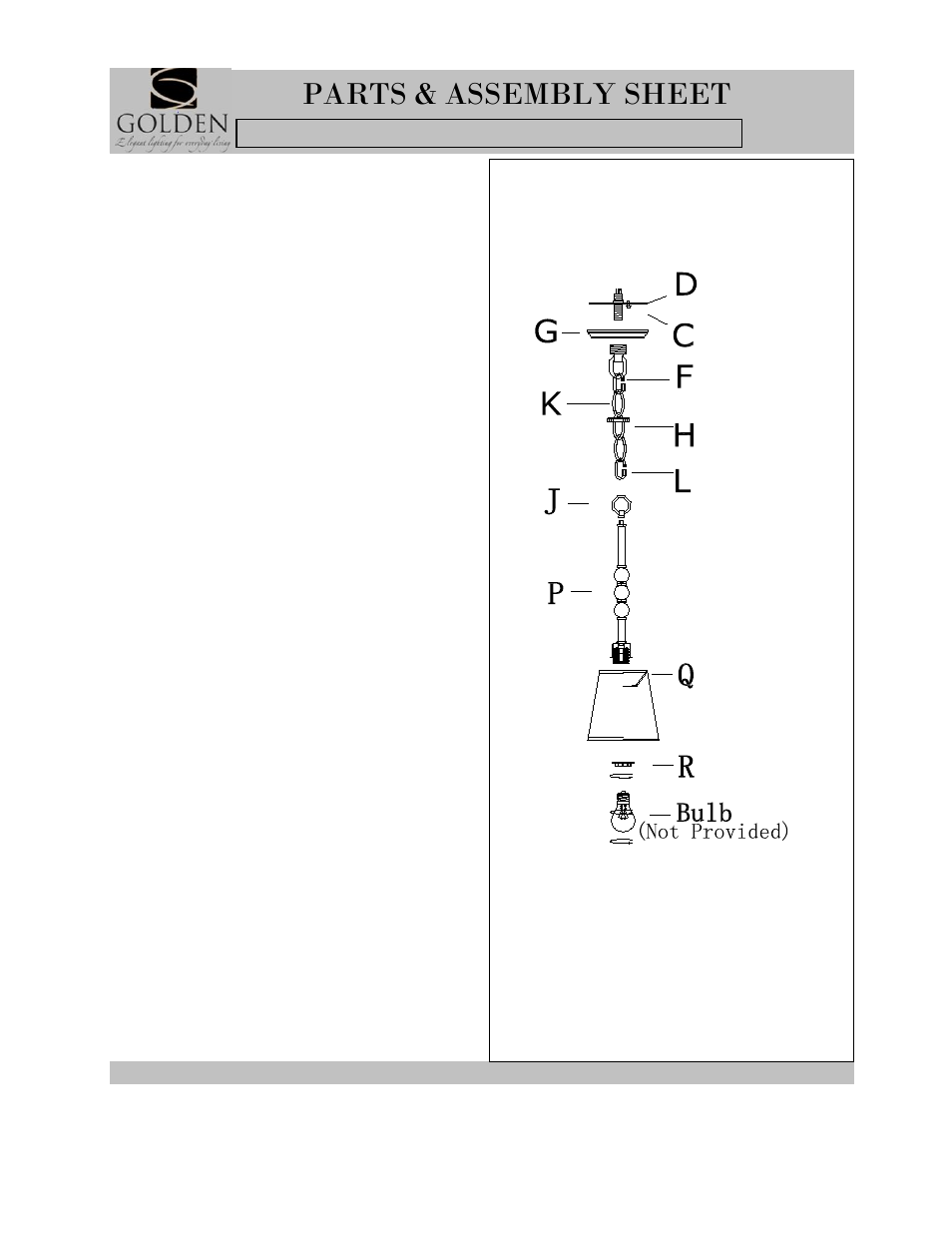 3500-m1l-b, Parts & assembly sheet | Golden Lighting 3500-M1L AB User Manual | Page 2 / 2