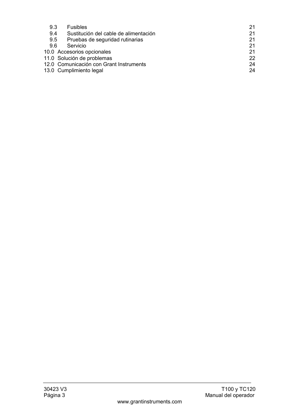 Grant Instruments TC120 Operating Manual User Manual | Page 100 / 124