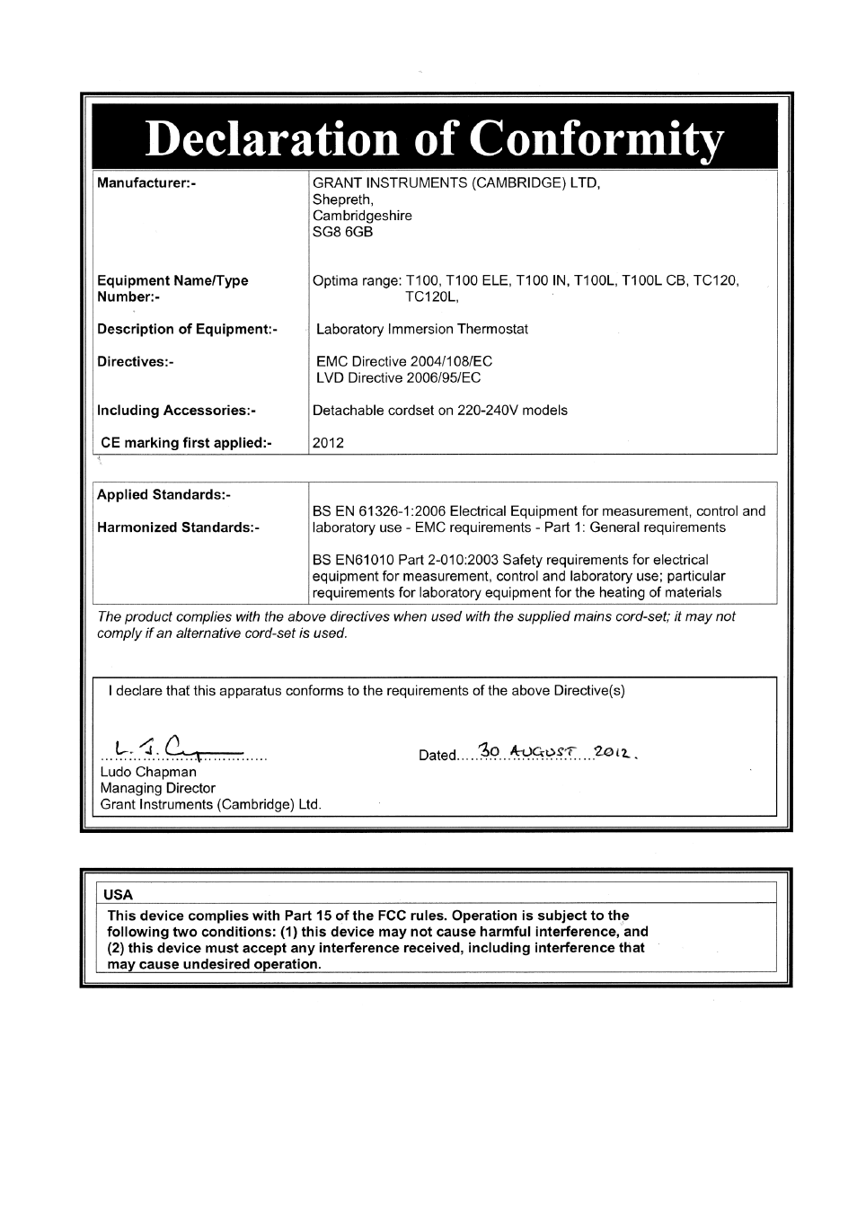 Grant Instruments TC120 Operating Manual User Manual | Page 123 / 124