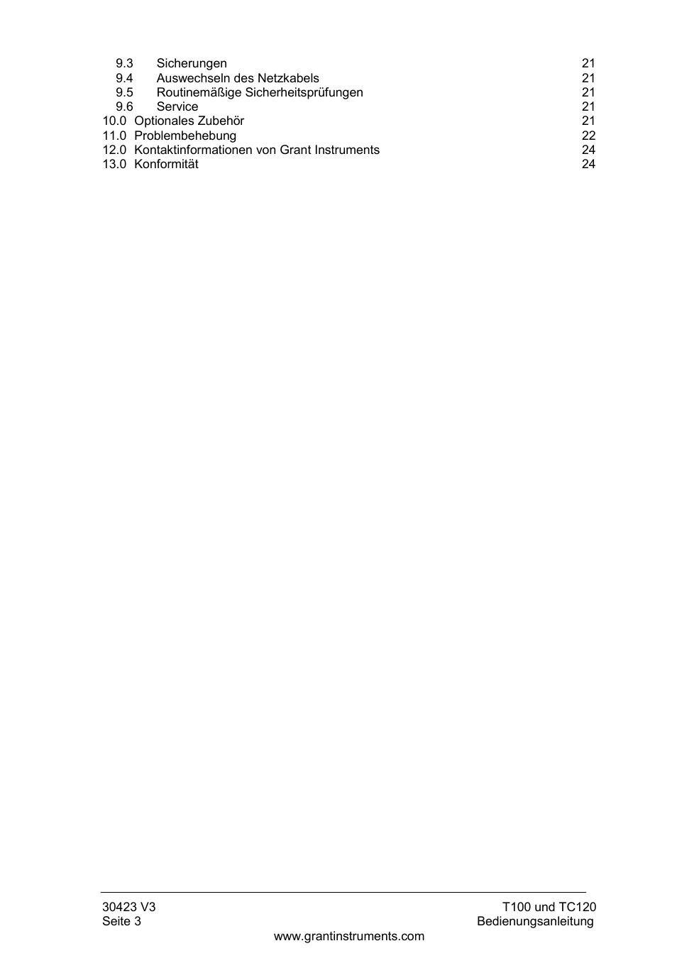 Grant Instruments TC120 Operating Manual User Manual | Page 52 / 124